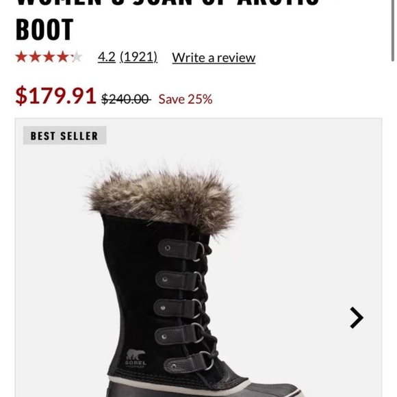 Women’s Sorel Joan of Arc winter boot. Size 7, like new - Picture 2 of 4